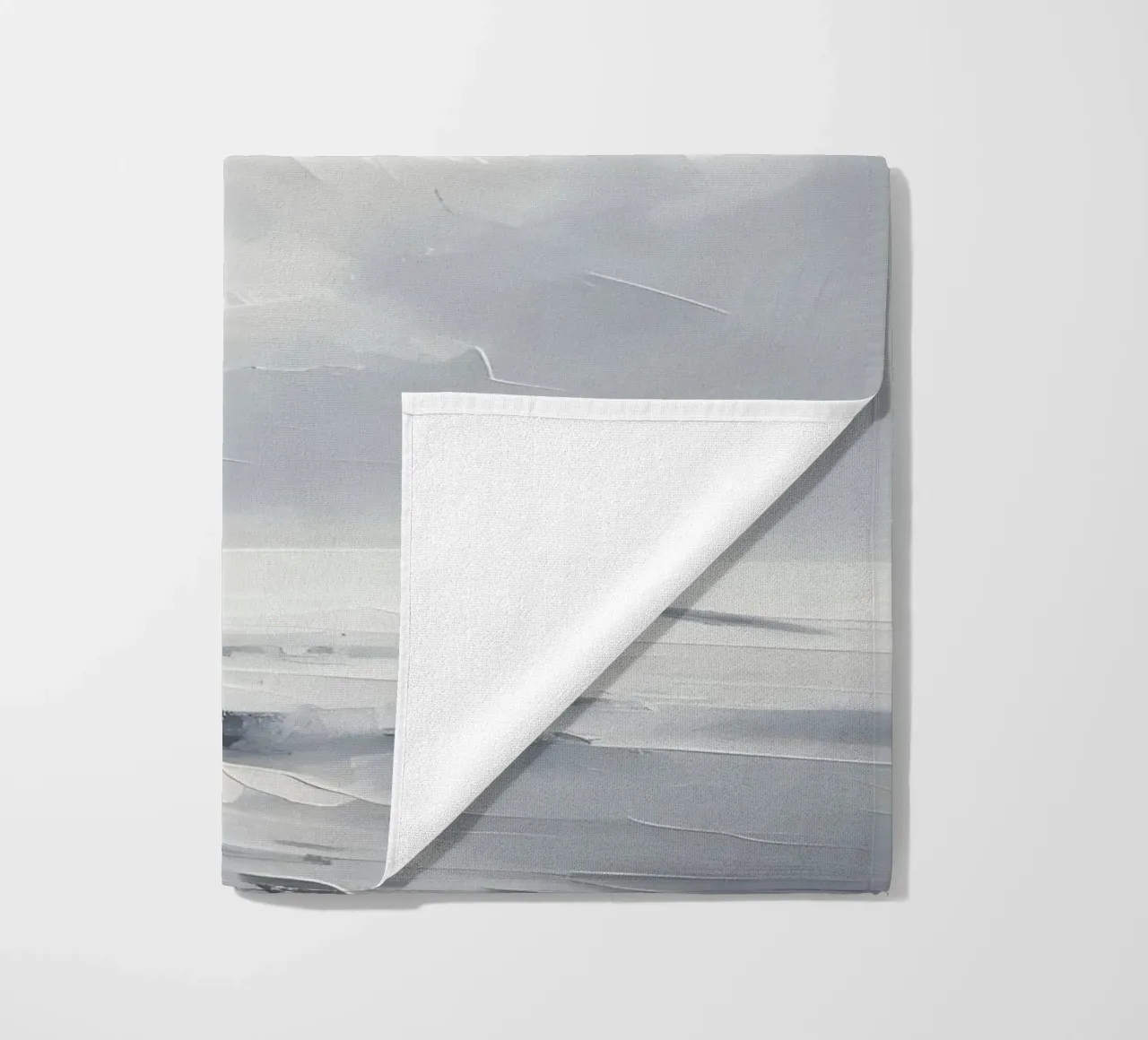 Snow walker - minimalist landscape painting beach towel by nomad
