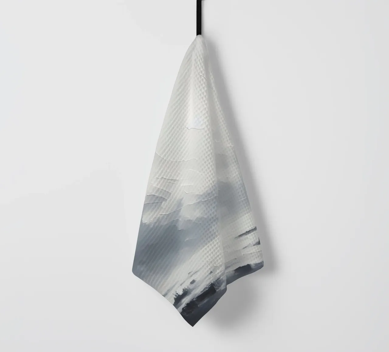 Snow walker - minimalist landscape painting tea towel by nomad