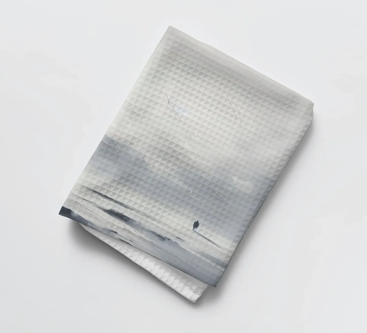Snow walker - minimalist landscape painting tea towel by nomad