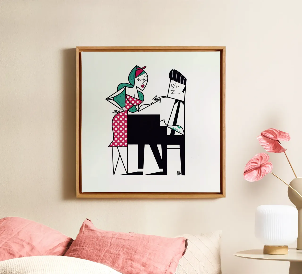 Play it again tela con Cornice a cassetta da Ale Giorgini
