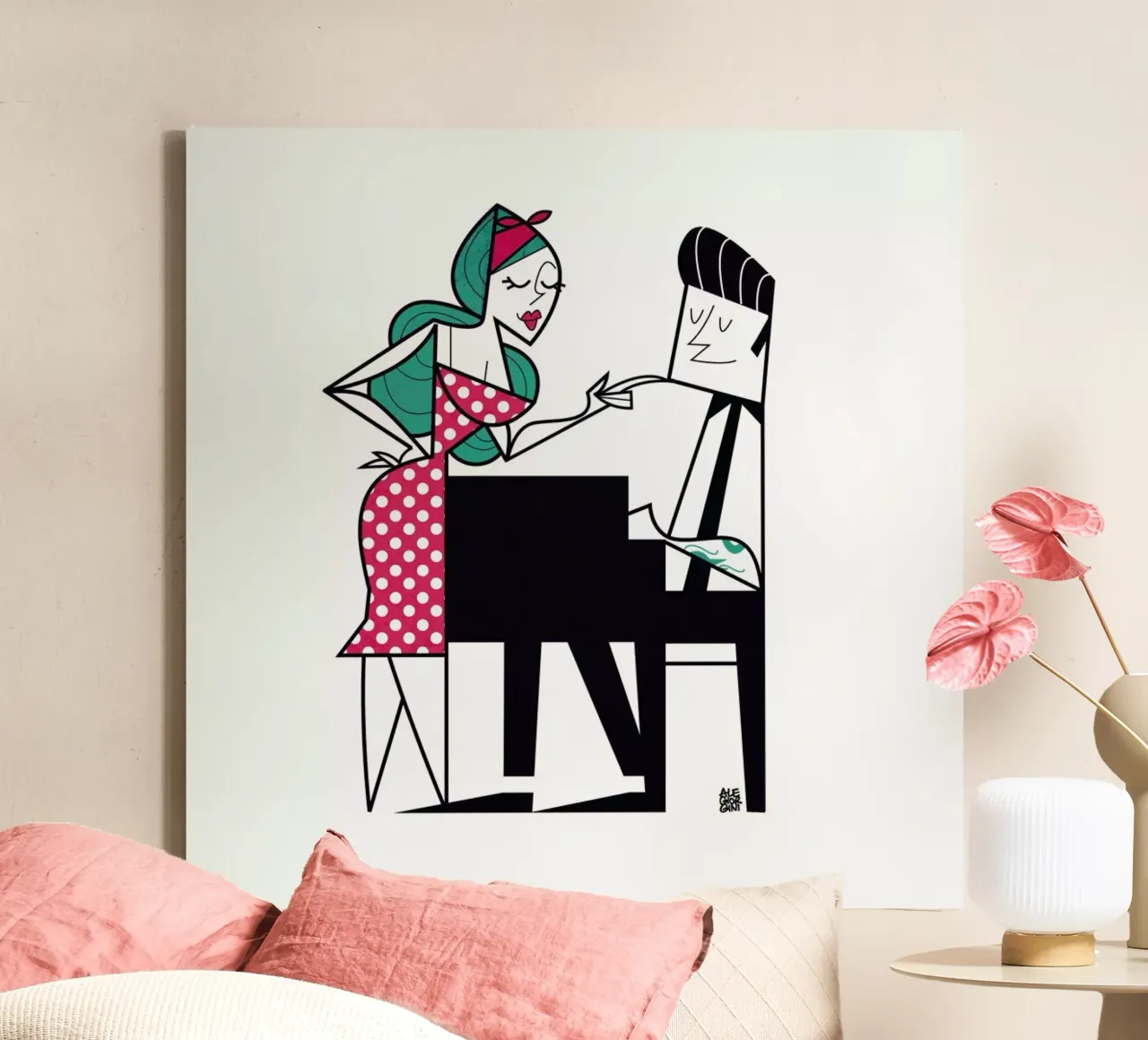 Play it again tela con Cornice a cassetta da Ale Giorgini