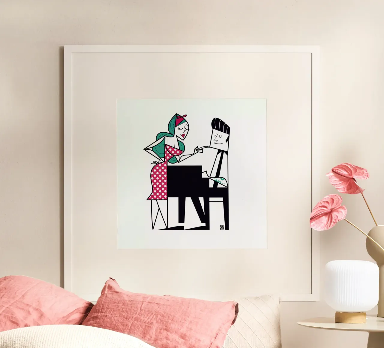 Play it again poster con telaio in legno da Ale Giorgini