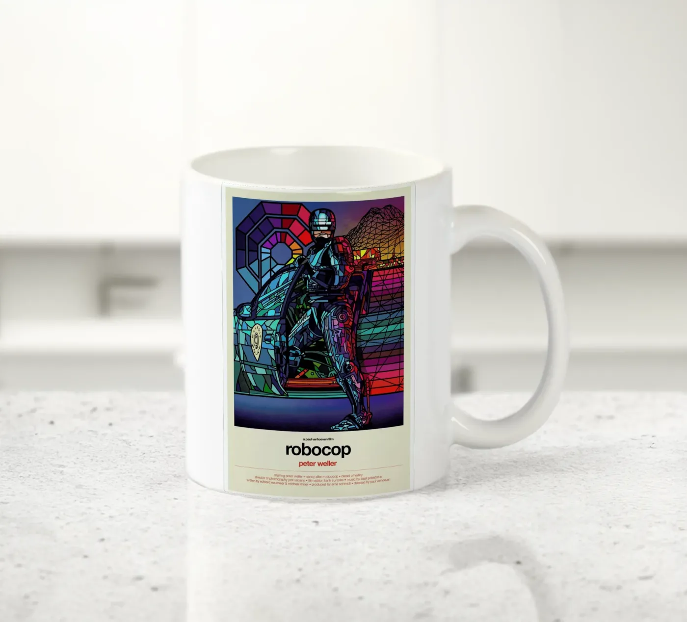 Robocop ceramic mug by Van Orton Design