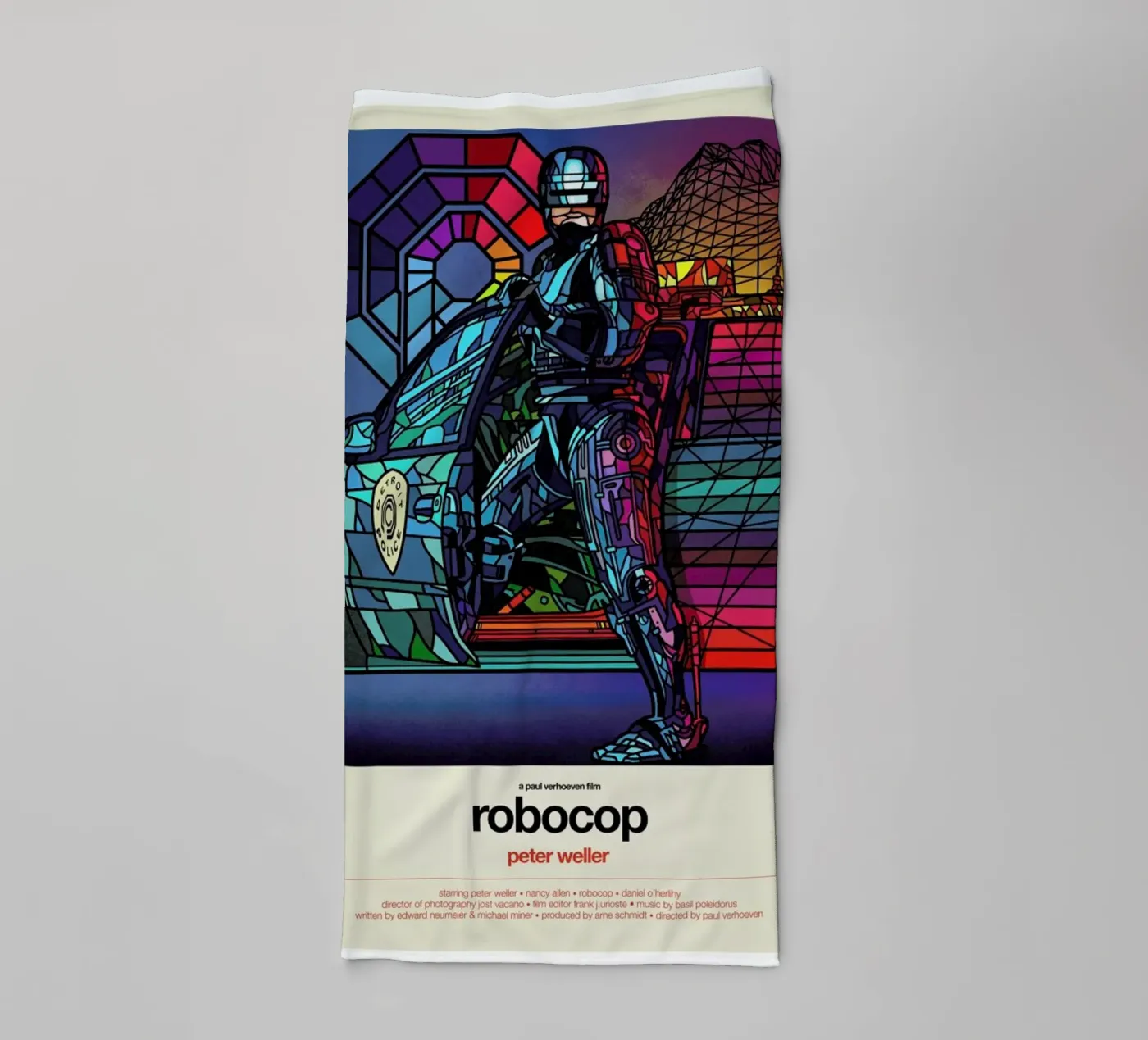 Robocop badhanddoek van Van Orton Design