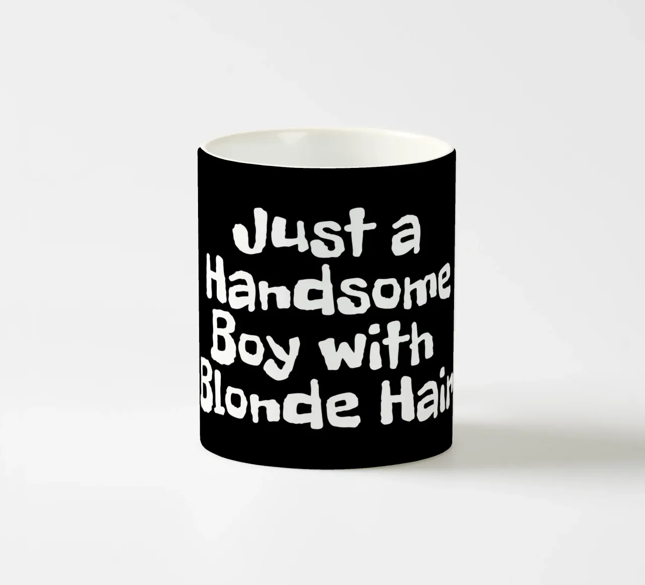 Just a handsome boy with blonde hair ceramic mug by happieeagle