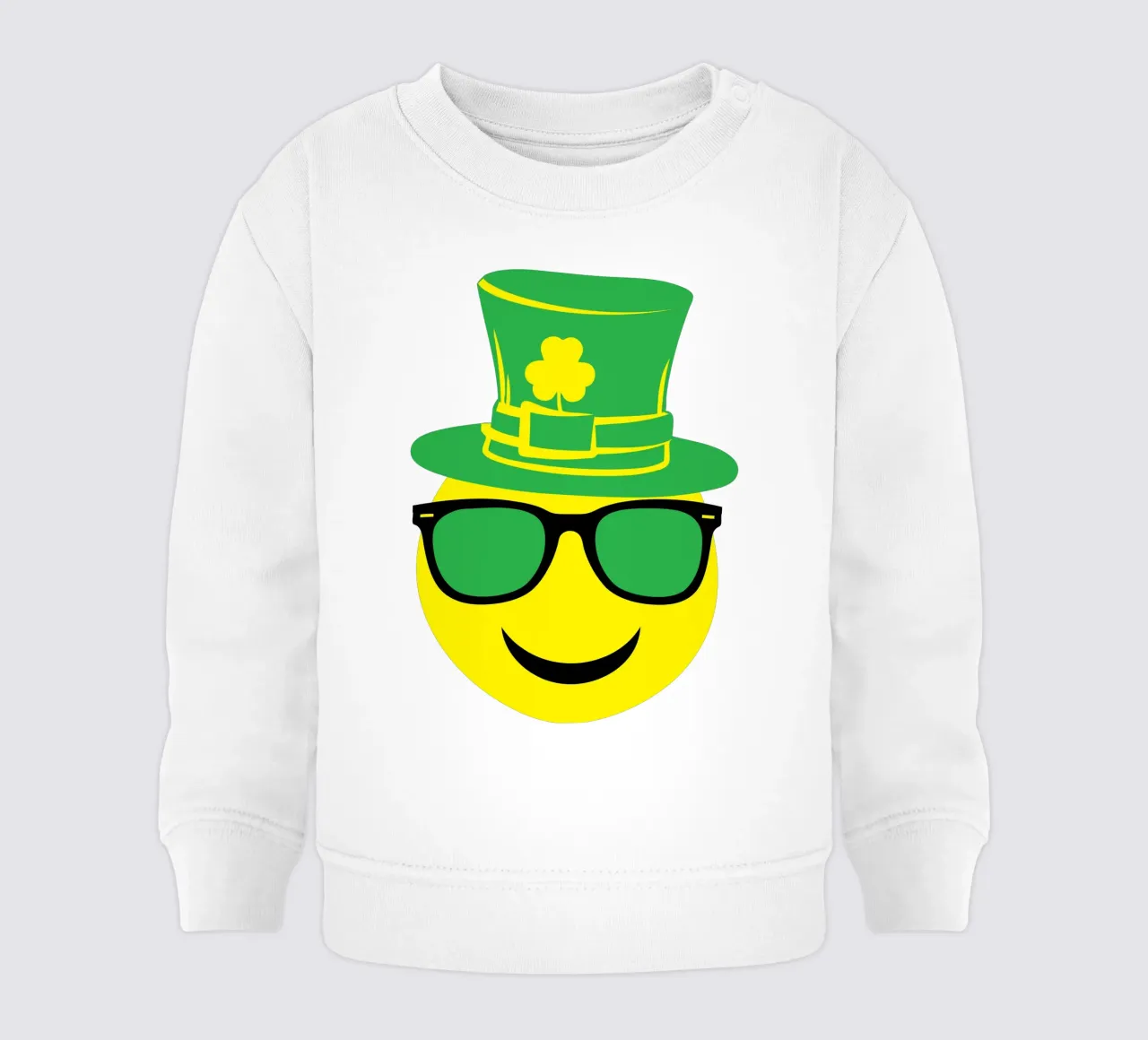 emoticon di San Patrizio divertente design d'arte felpa neonato da onefeelshop