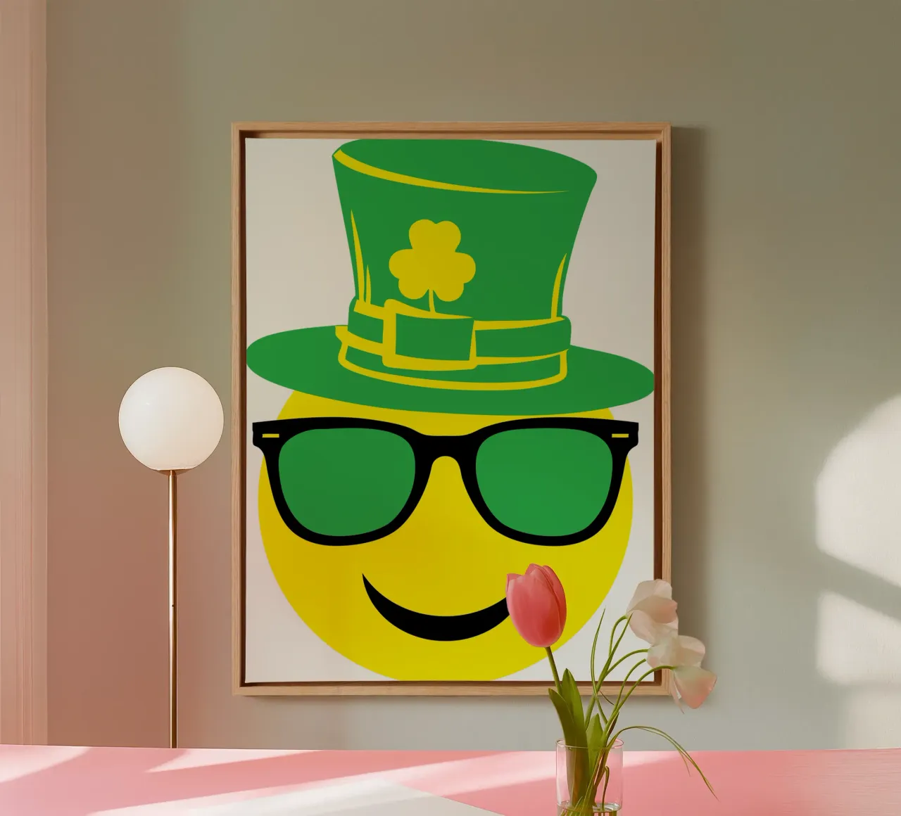 st patrick emoticon grappig kunstontwerp canvas van onefeelshop