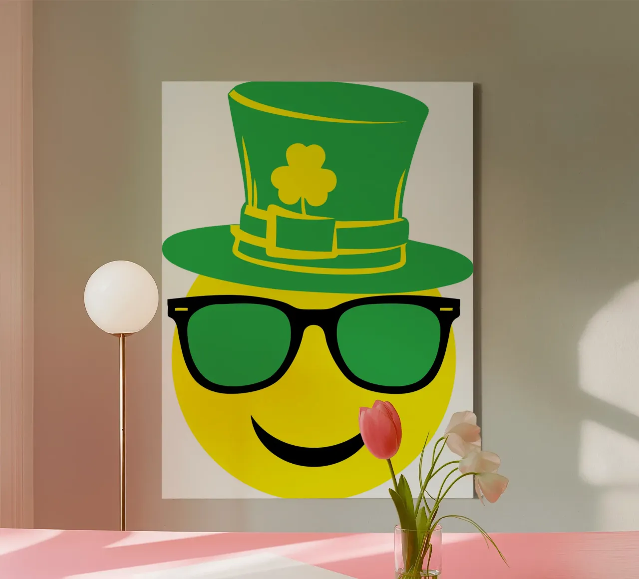 st patrick emoticon grappig kunstontwerp canvas van onefeelshop