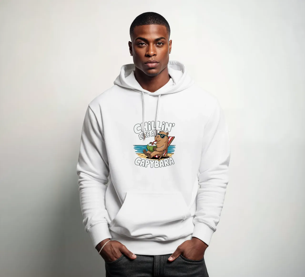 Chillin' like a capybara felpa con cappuccio da edsonramosart