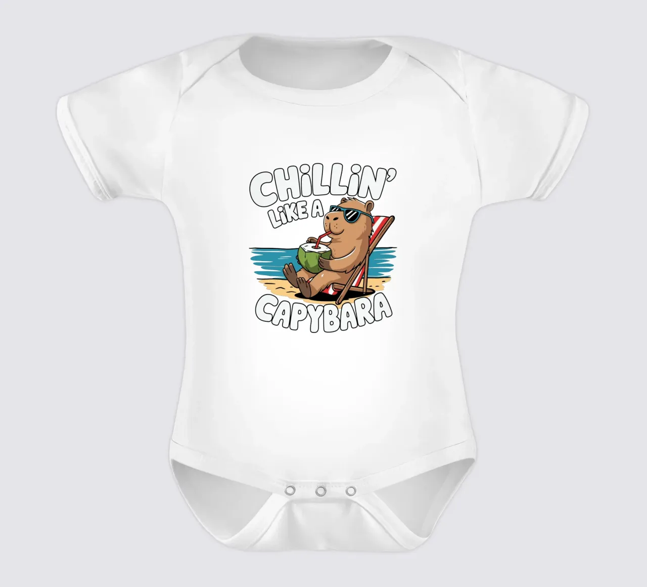 Chillin' like a capybara body neonato maniche corte da edsonramosart
