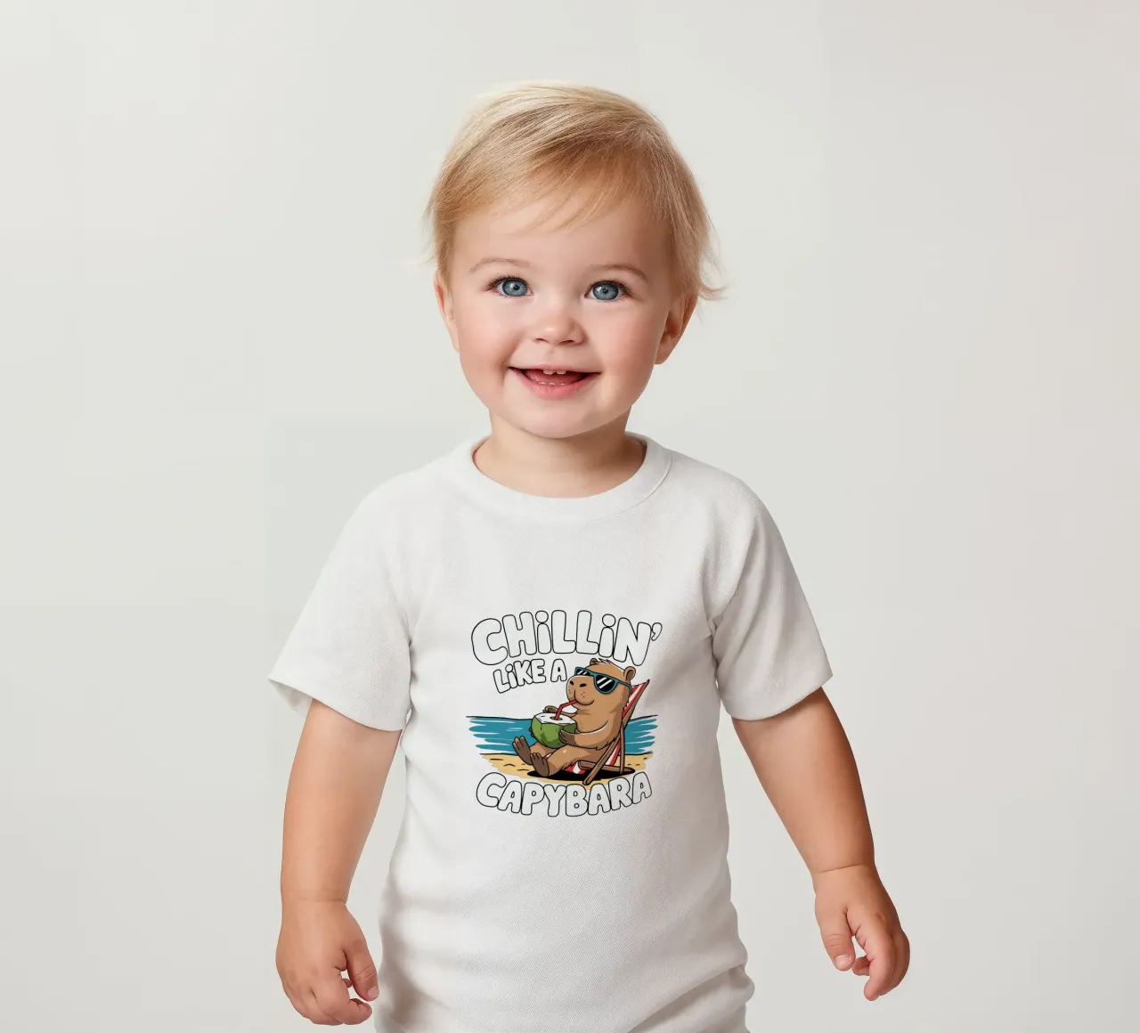 Chillin' like a capybara Baby T-Shirt von edsonramosart