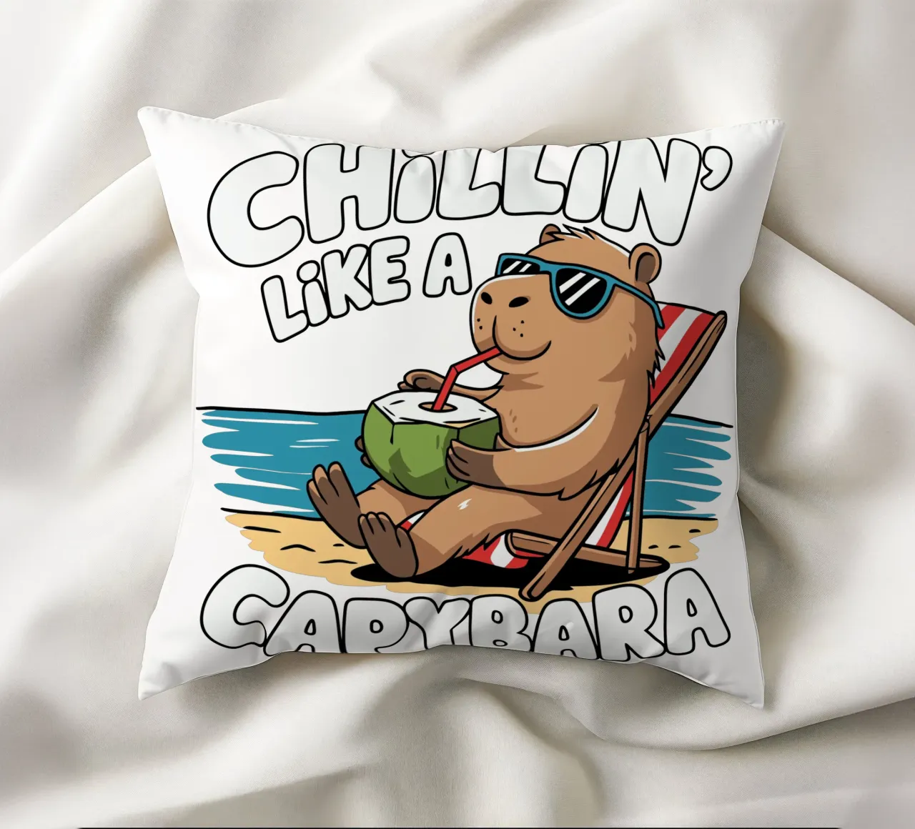Chillin' like a capybara cuscino da edsonramosart