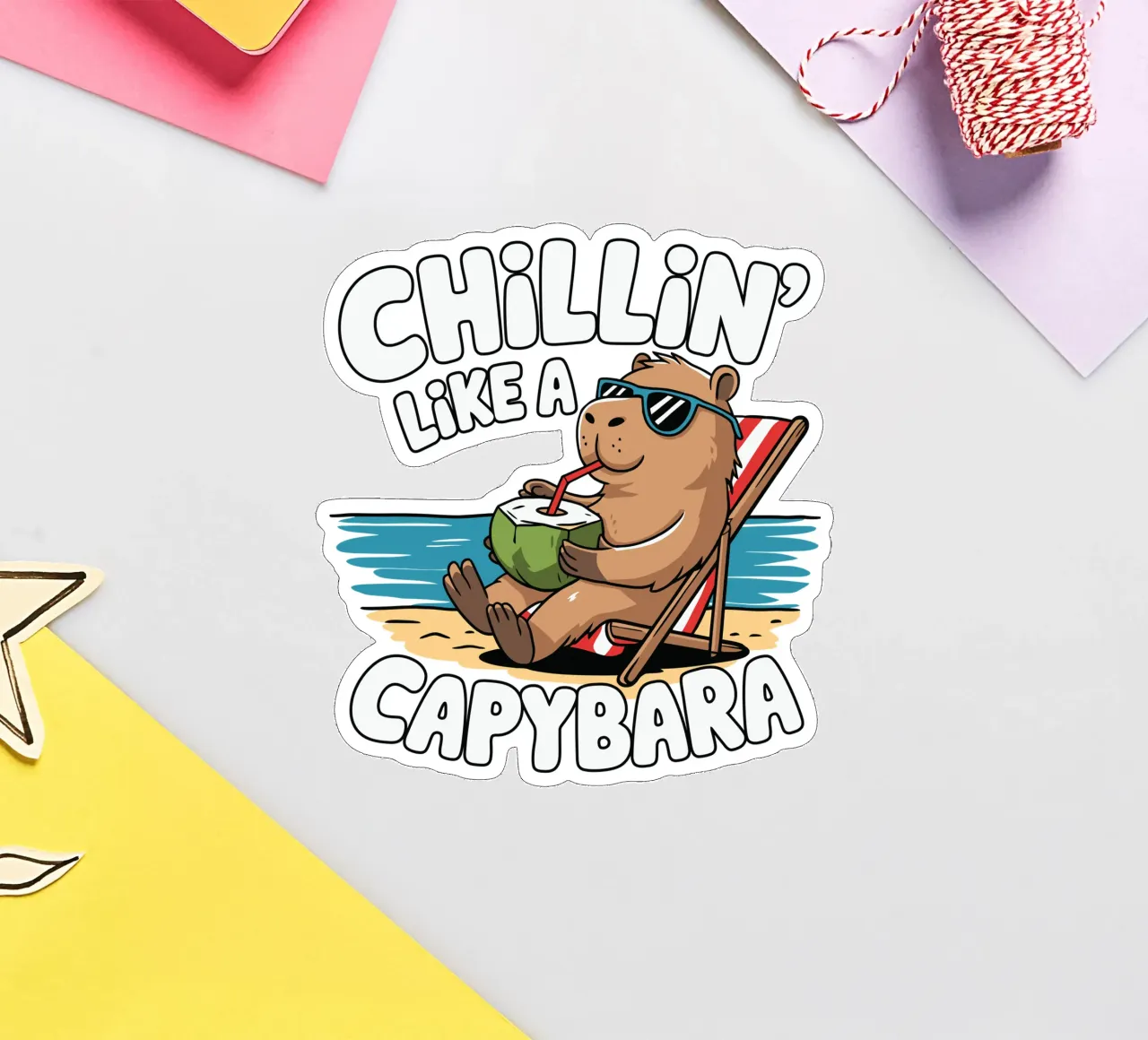 Chillin' like a capybara adesivo da edsonramosart