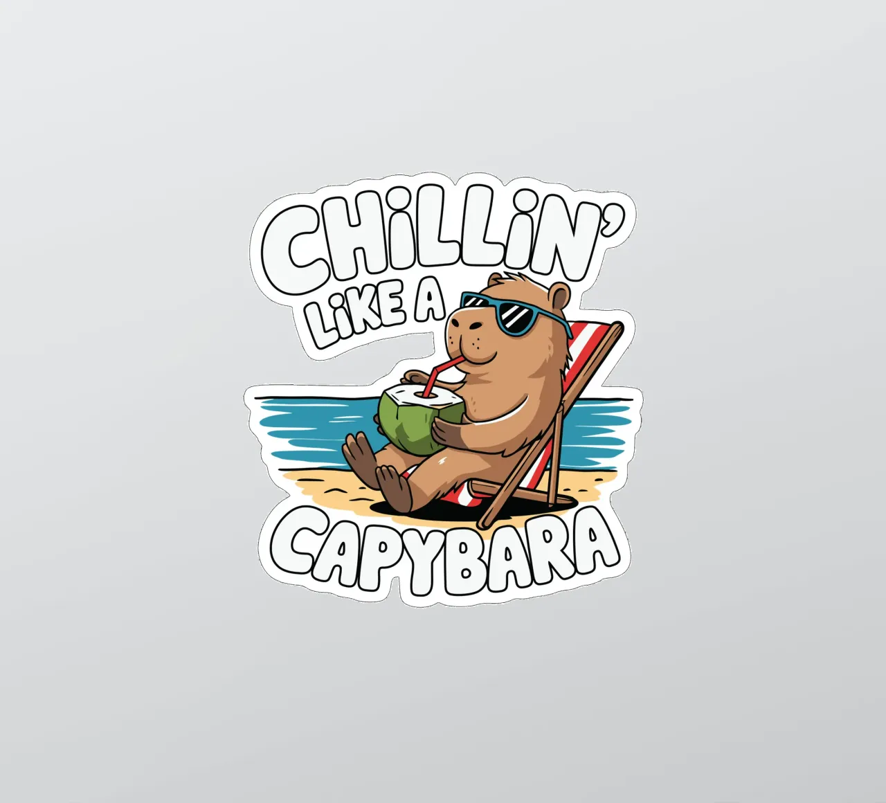 Chillin' like a capybara Sticker von edsonramosart