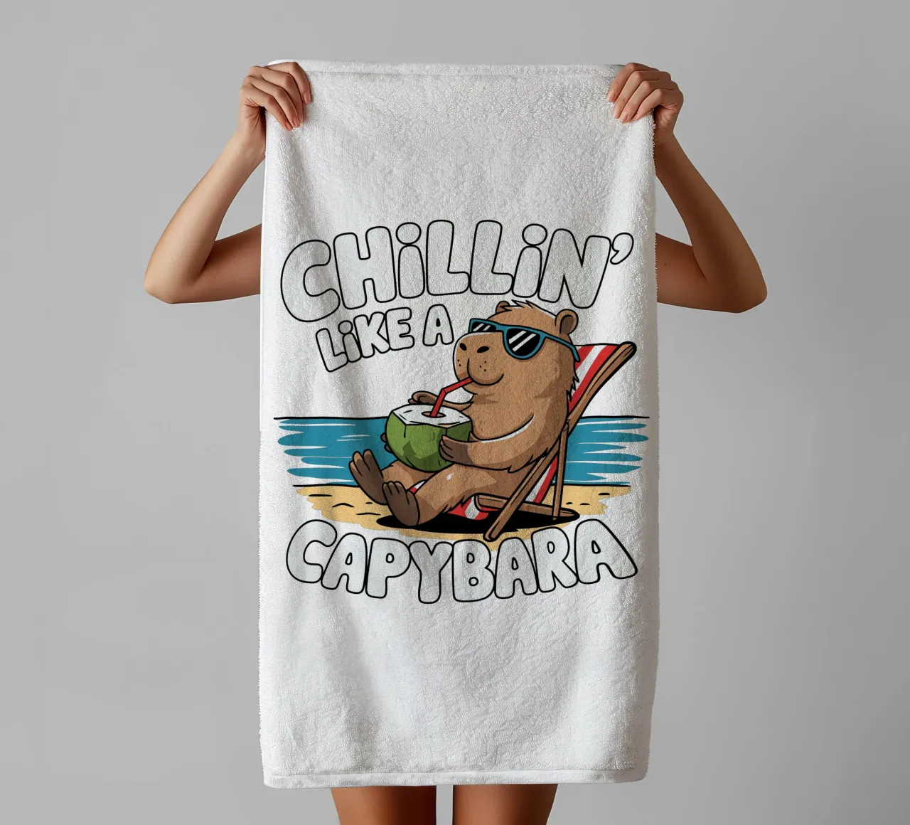 Chillin' like a capybara asciugamano da bagno da edsonramosart