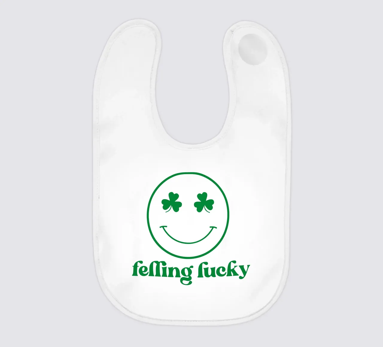 felling lucky st patrick smile emoticon funny art design bavaglino da onefeelshop