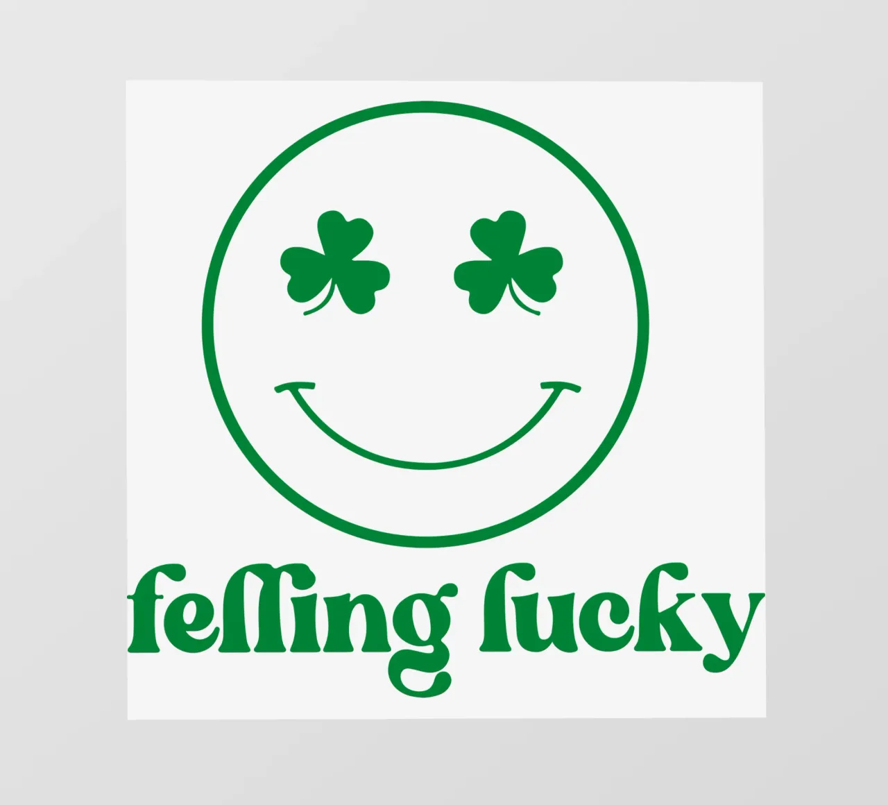 felling lucky st patrick smile emoticon funny art design pellicola backlit da onefeelshop