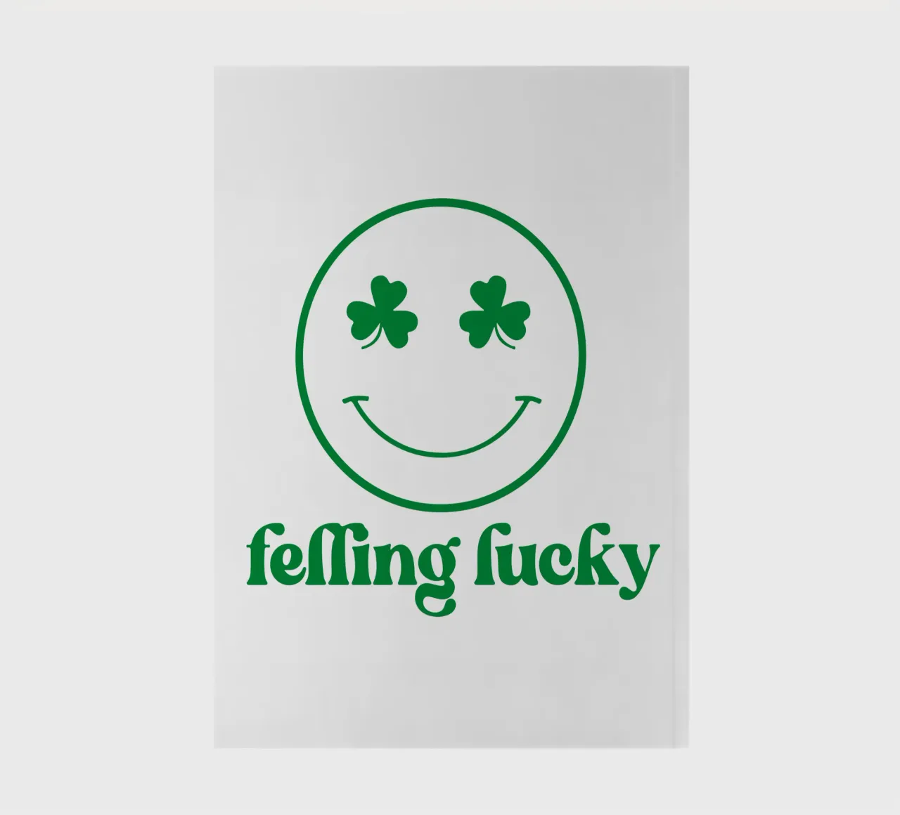 felling lucky st patrick smile emoticon funny art design notebook by onefeelshop
