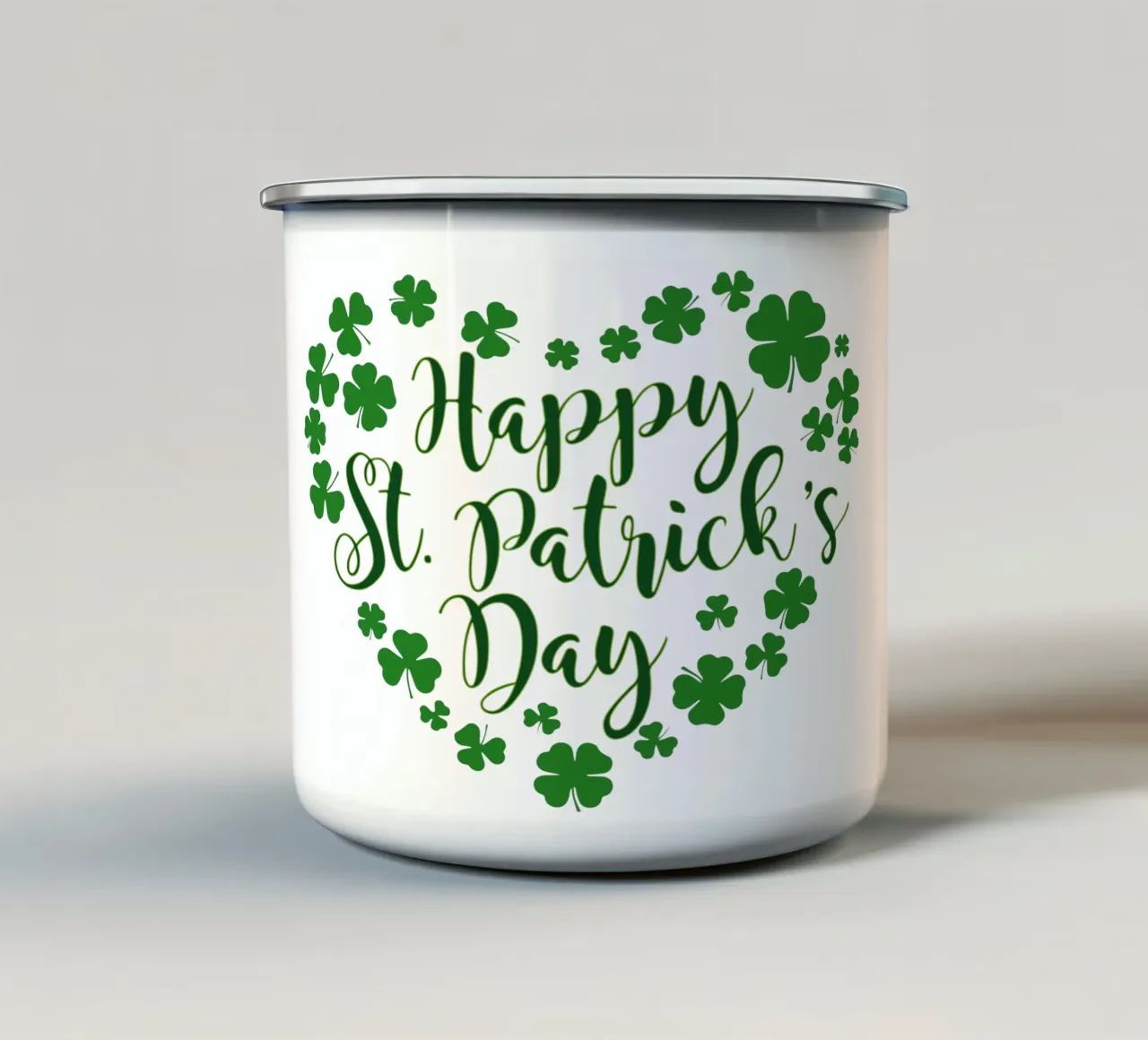 happy st patrick day grappig kunstontwerp emaille mok van onefeelshop