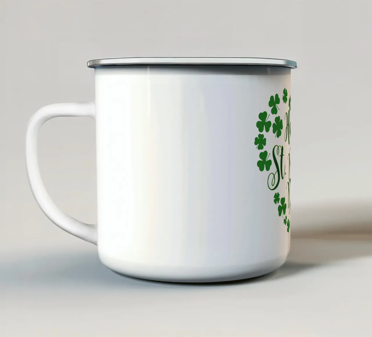happy st patrick day grappig kunstontwerp emaille mok van onefeelshop