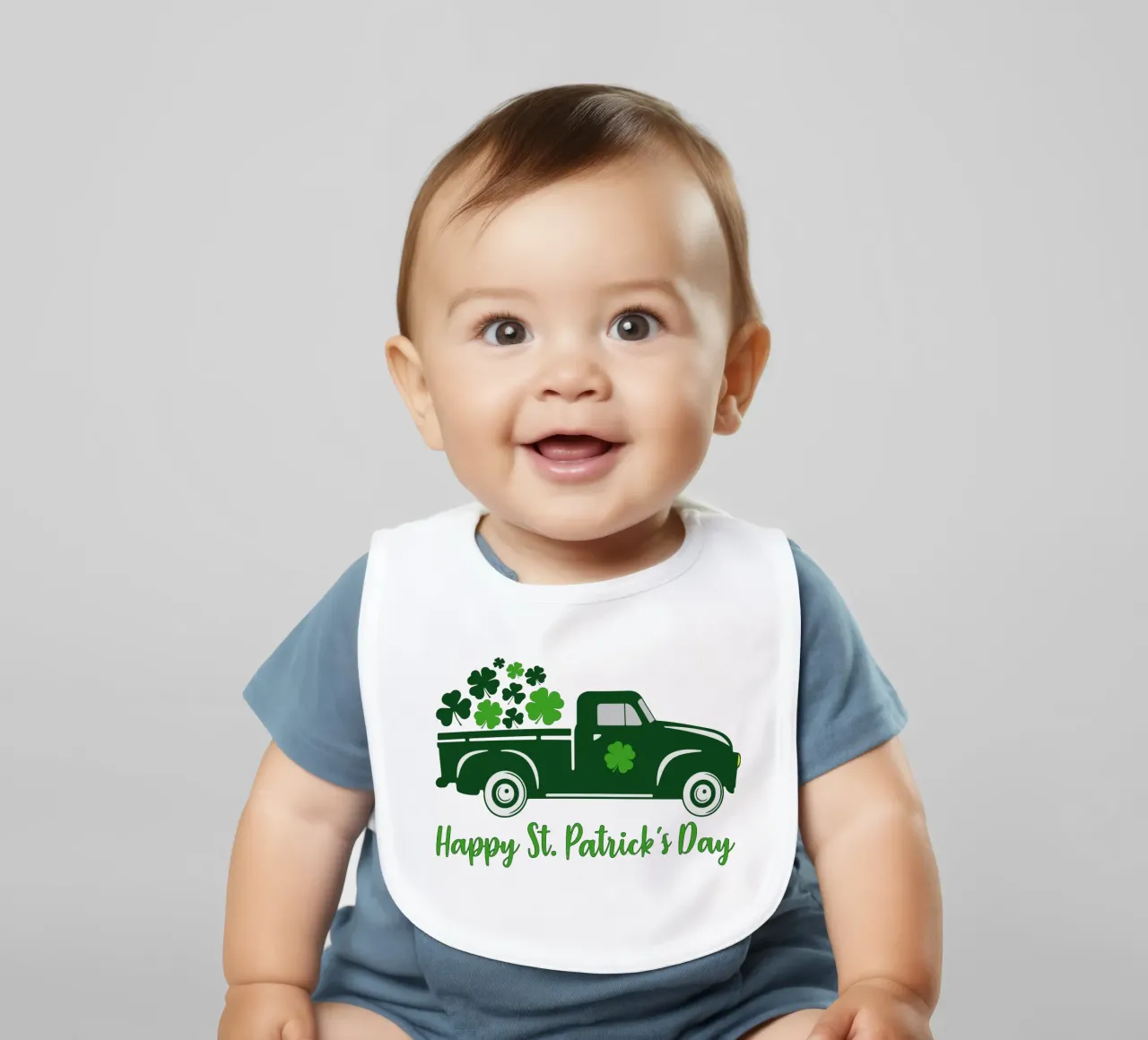 happy st patrick day iconic design baby bib by onefeelshop