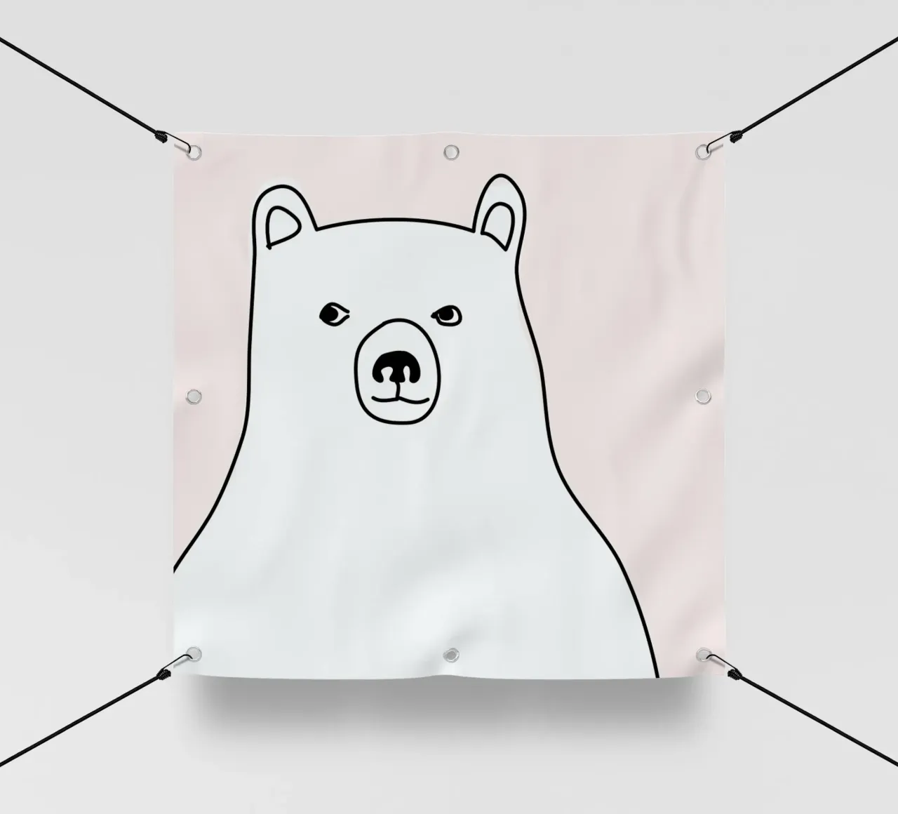 Bear in a Pink Square telo in pvc da Christina Heitmann