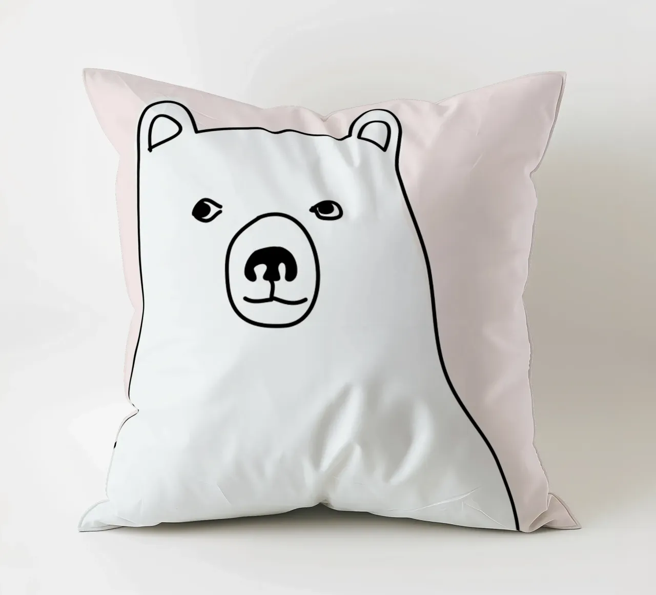 Bear in a Pink Square cuscino da Christina Heitmann