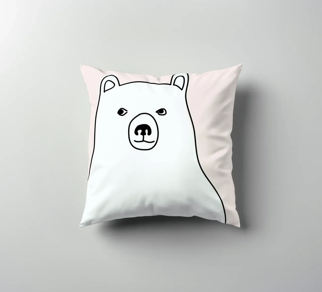 Bear in a Pink Square cuscino da Christina Heitmann