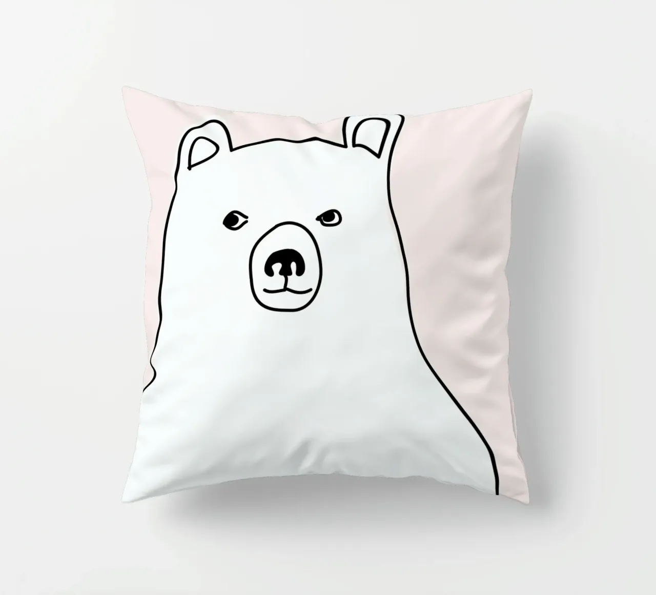 Bear in a Pink Square cuscino da Christina Heitmann