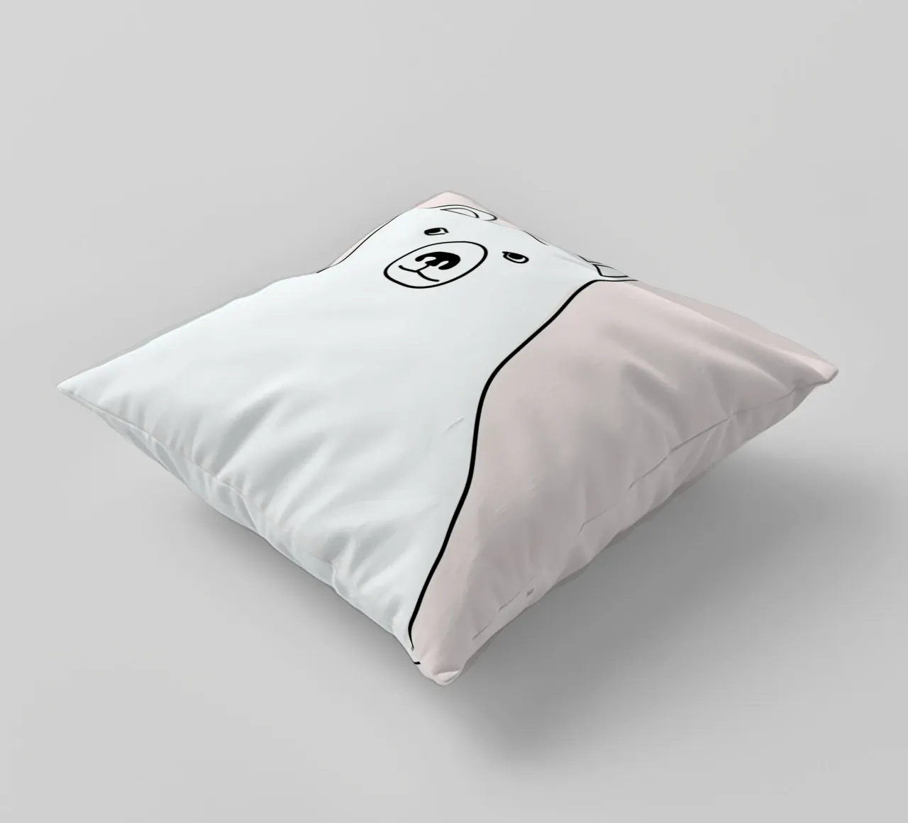 Bear in a Pink Square cuscino da Christina Heitmann