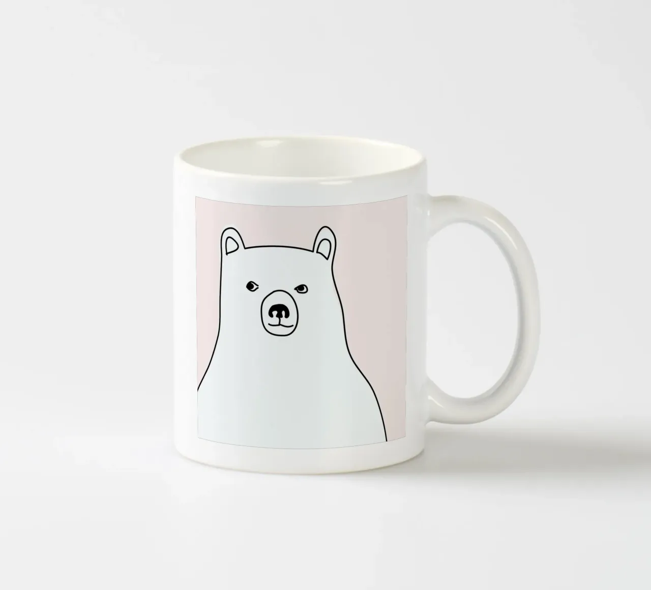 Bear in a Pink Square Keramik Tasse von Christina Heitmann