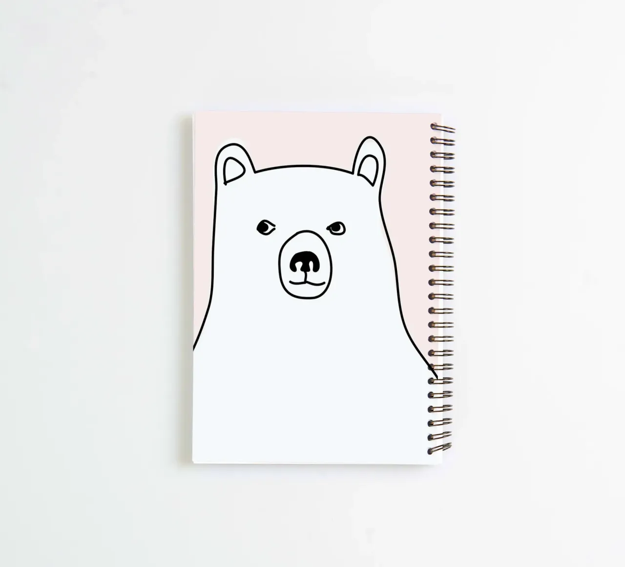 Bear in a Pink Square carnet à spirale de Christina Heitmann