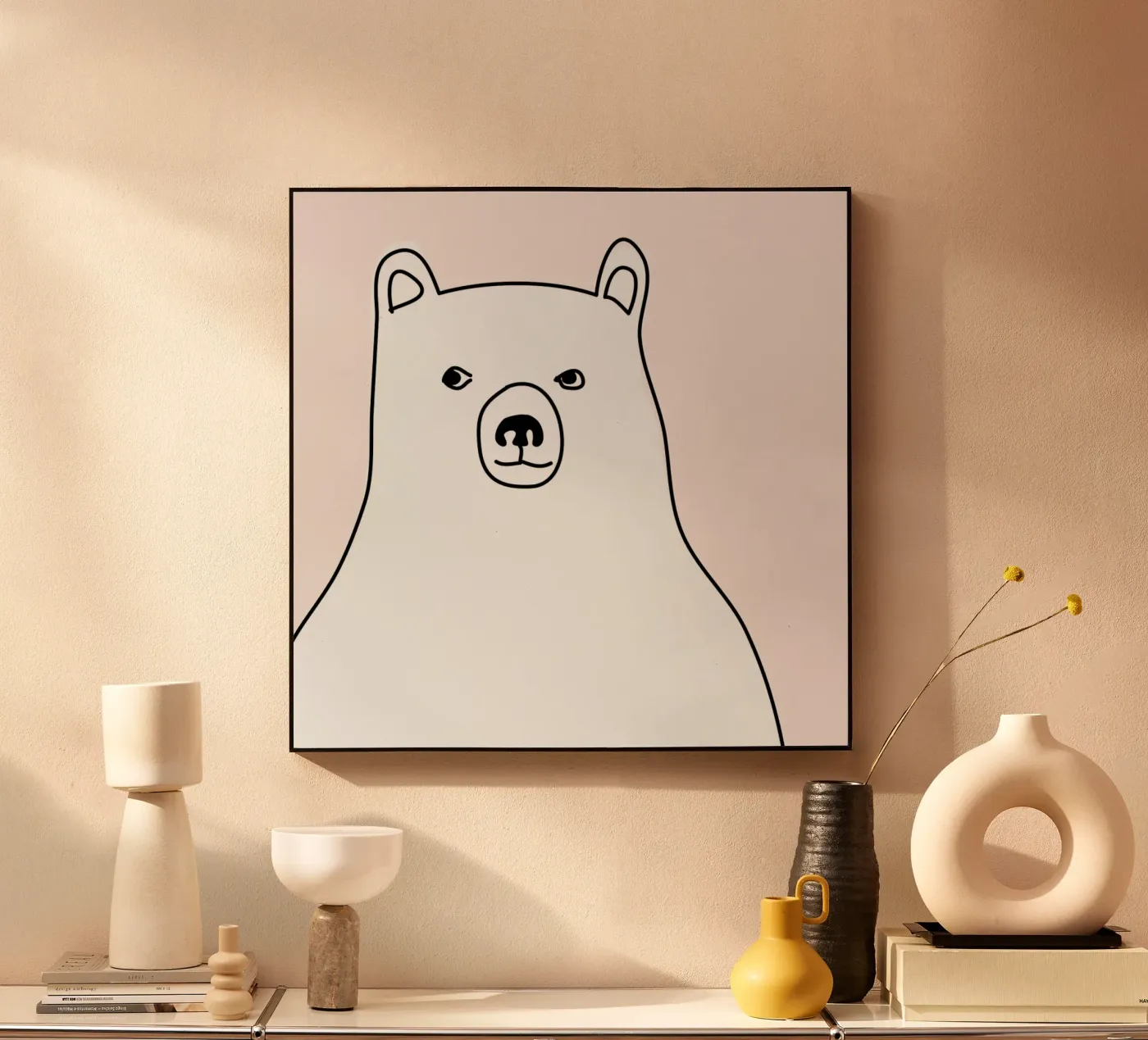 Bear in a Pink Square plexiglass da Christina Heitmann