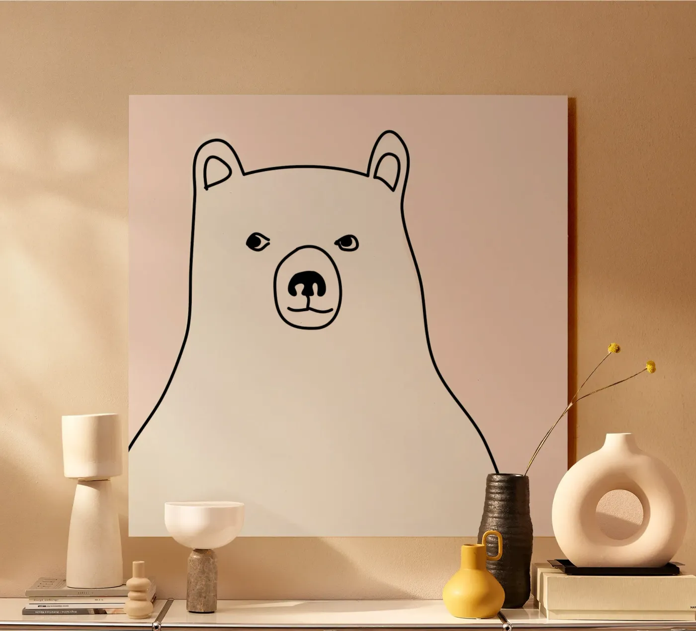 Bear in a Pink Square plexiglass da Christina Heitmann