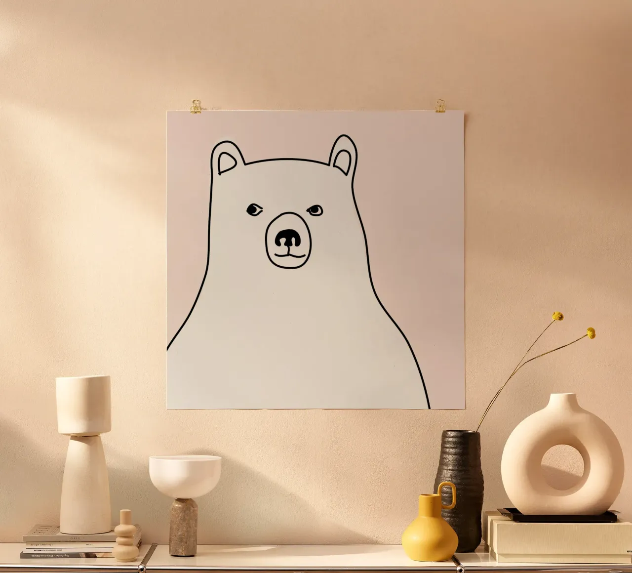 Bear in a Pink Square carta hahnemühle da Christina Heitmann