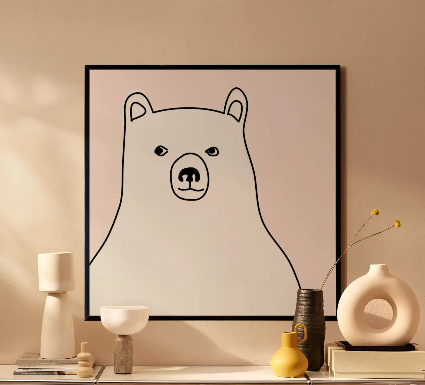 Bear in a Pink Square poster da Christina Heitmann