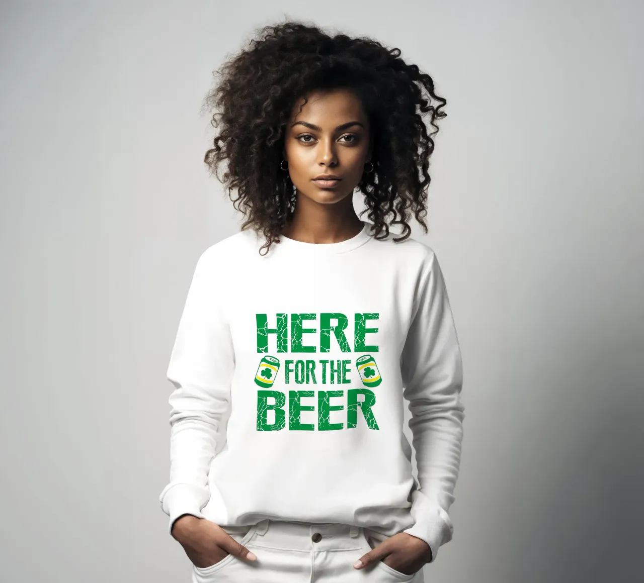 San Patrizio, qui per la birra, divertente design artistico felpa da onefeelshop