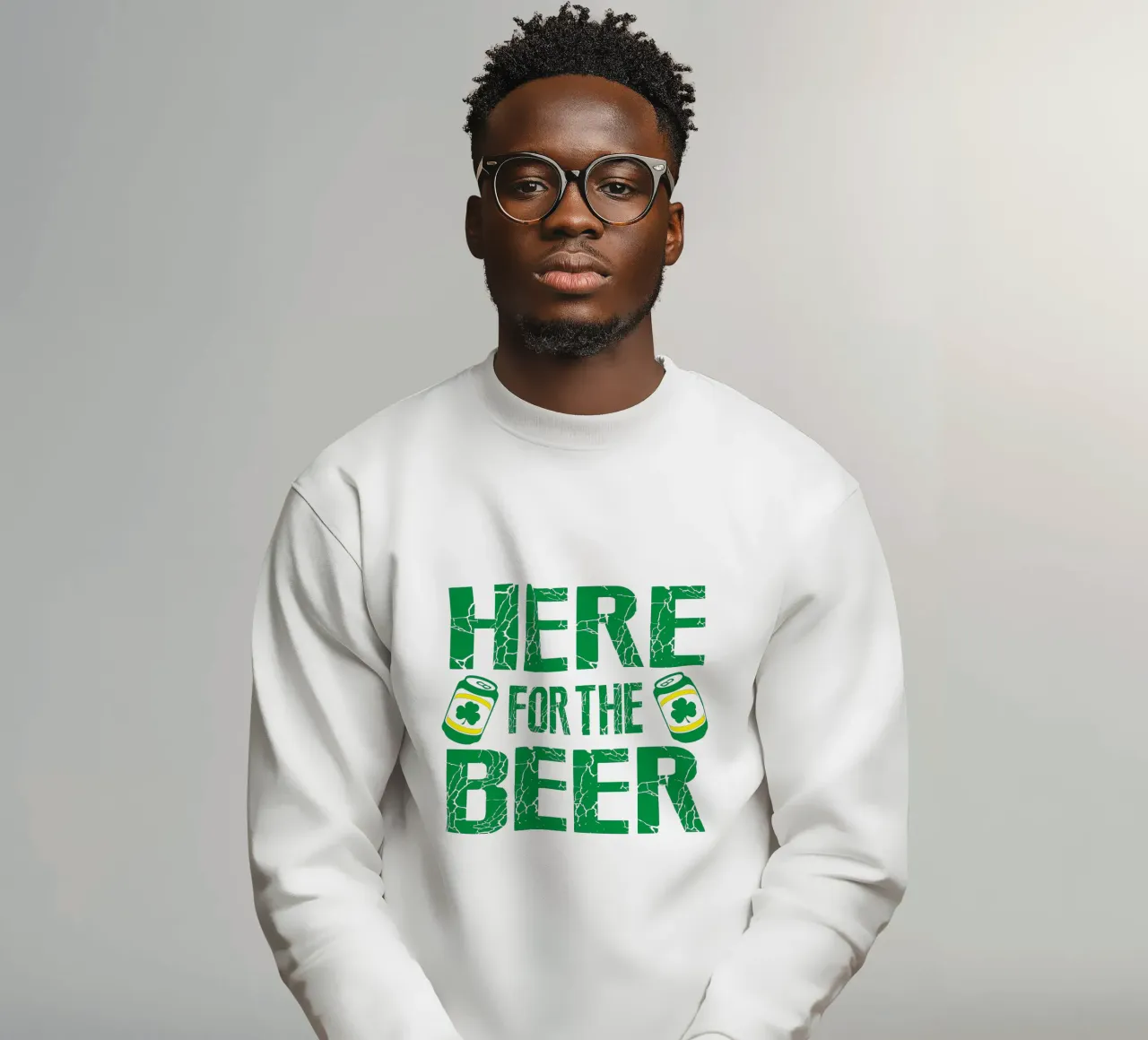 San Patrizio, qui per la birra, divertente design artistico felpa da onefeelshop