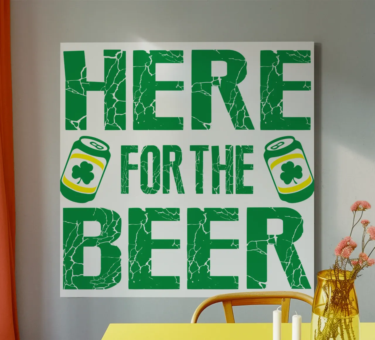 San Patrizio, qui per la birra, divertente design artistico tela con Cornice a cassetta da onefeelshop
