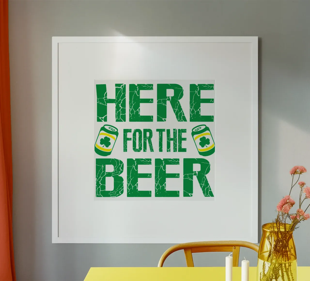 San Patrizio, qui per la birra, divertente design artistico poster da onefeelshop