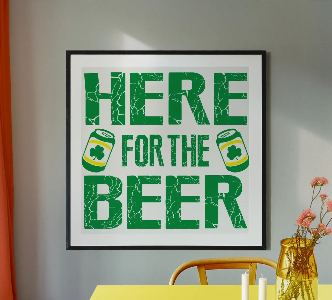 San Patrizio, qui per la birra, divertente design artistico poster da onefeelshop