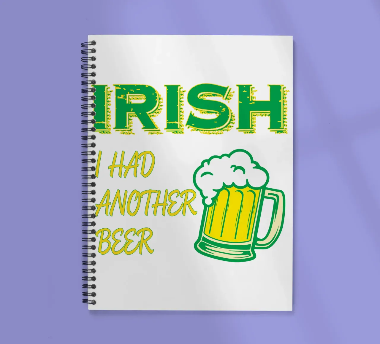 fête de la saint-patrick irlandaise dessin humoristique carnet à spirale de onefeelshop