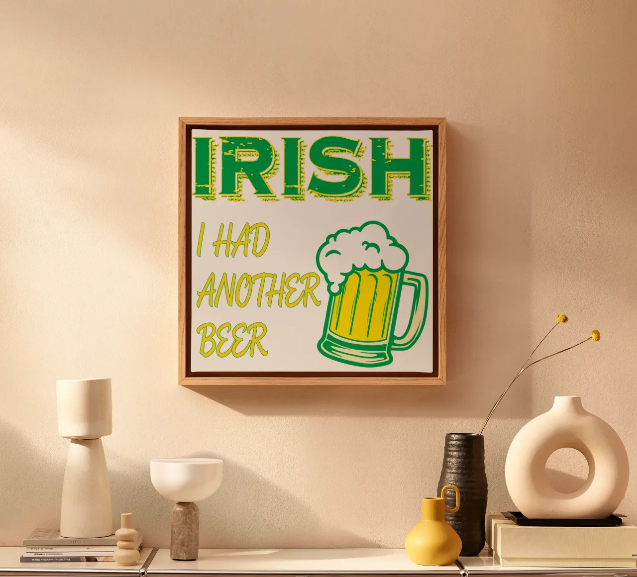 irish st patrick day funny art design tela con Cornice a cassetta da onefeelshop