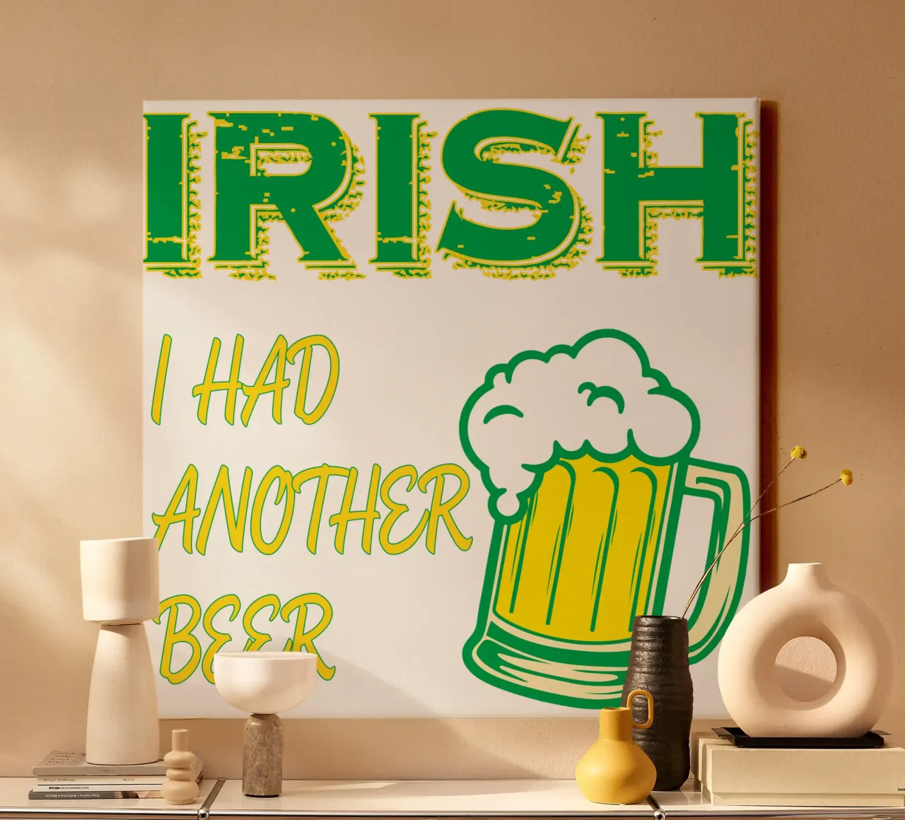 irish st patrick day funny art design tela con Cornice a cassetta da onefeelshop