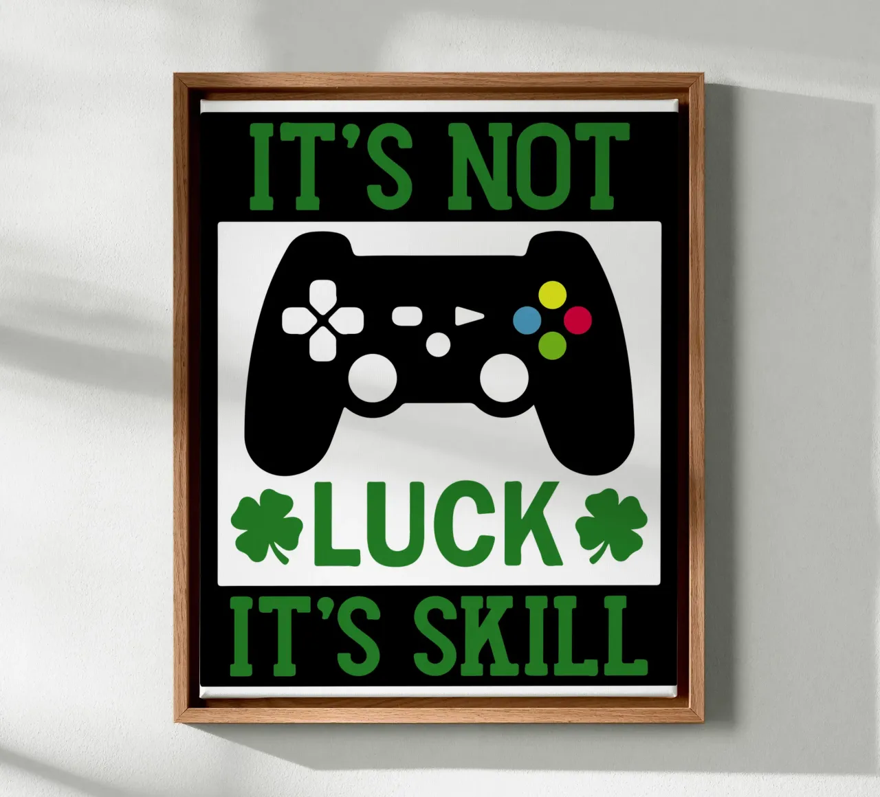 st patrick gammers grappig cadeau kunst ontwerp canvas met Baklijst van onefeelshop