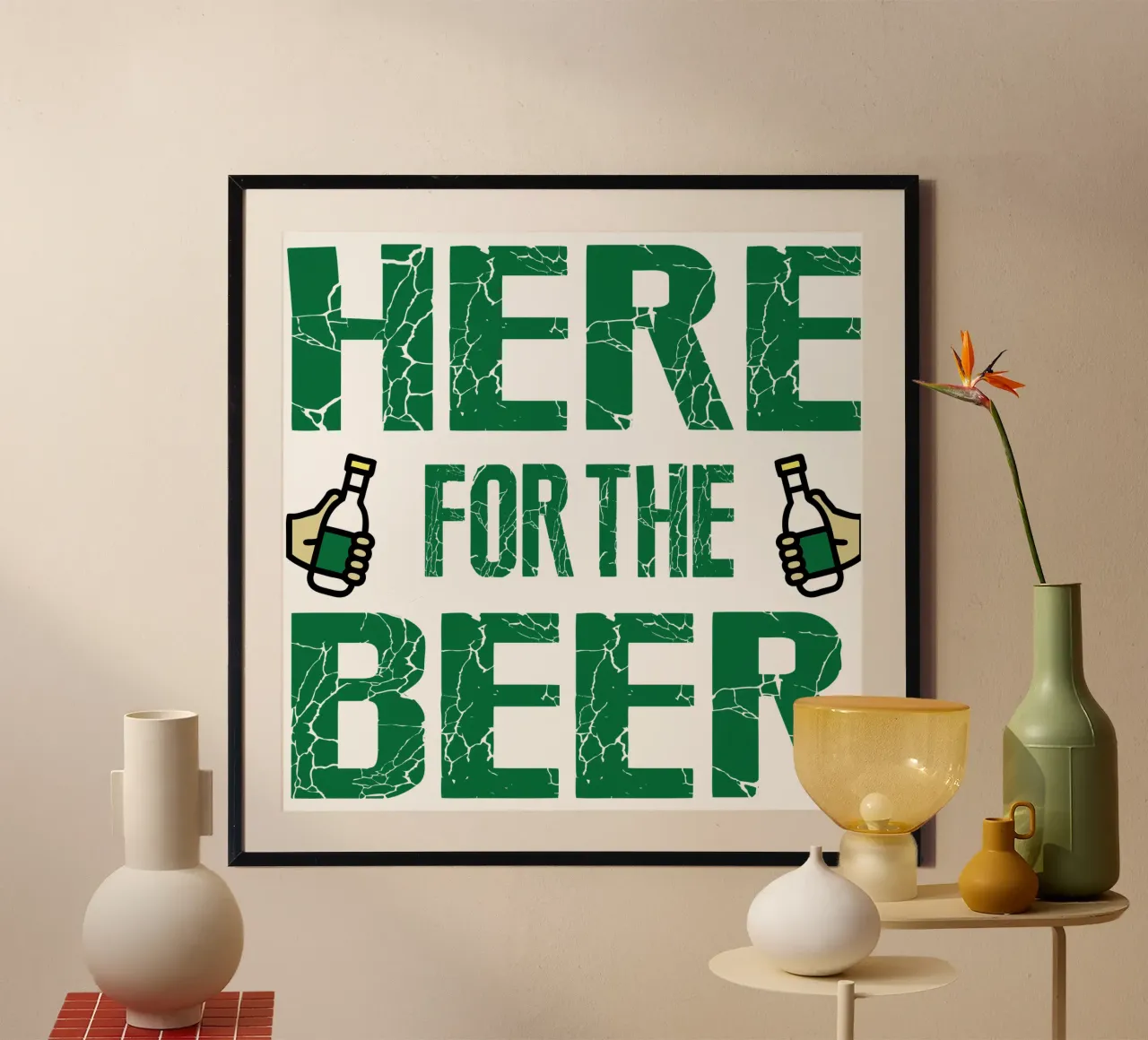 st patrick ici pour le design de la biere poster avec cadre en plastique de onefeelshop