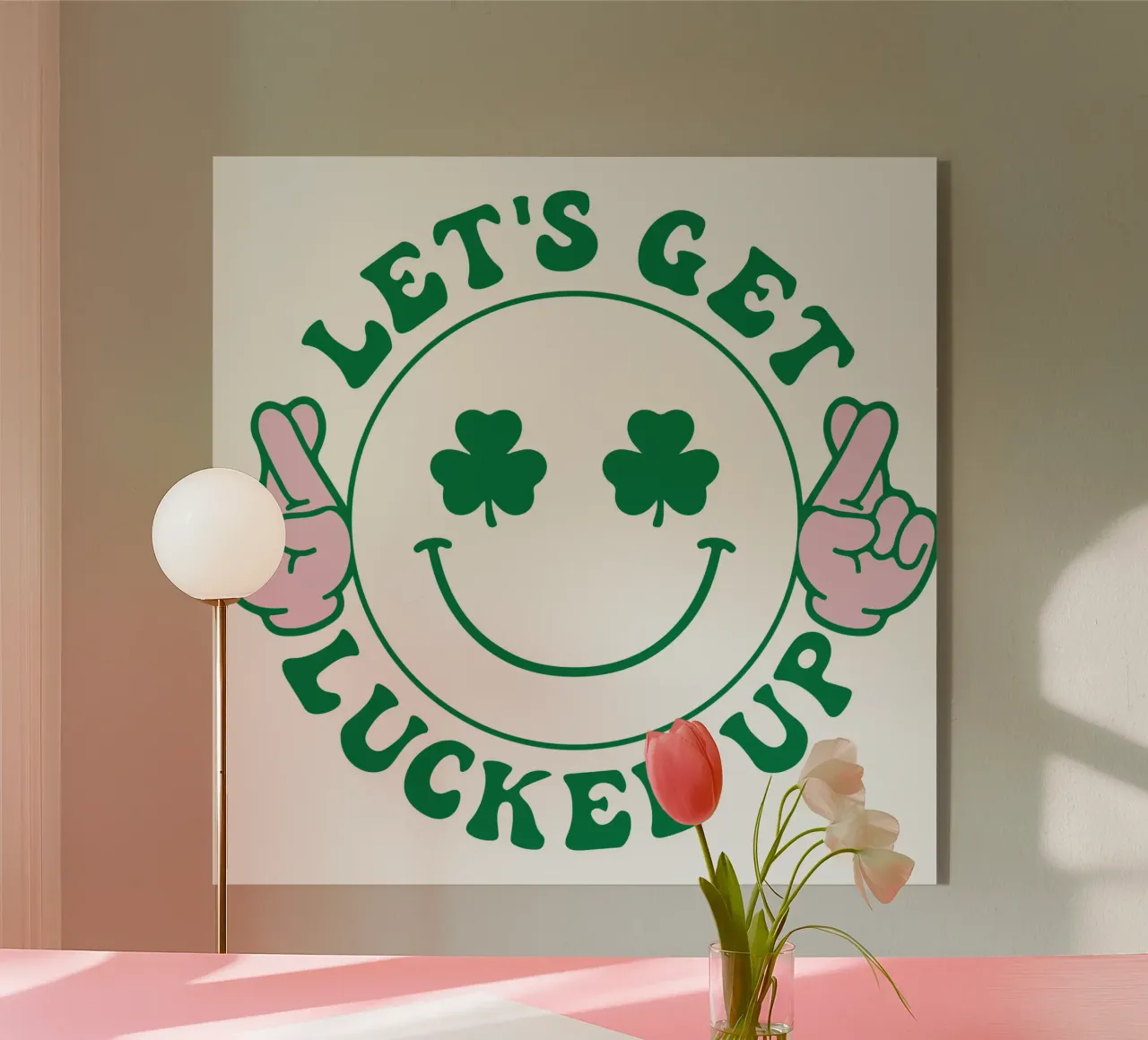 st patrick lets get lucked up funny art design metacrilato de onefeelshop