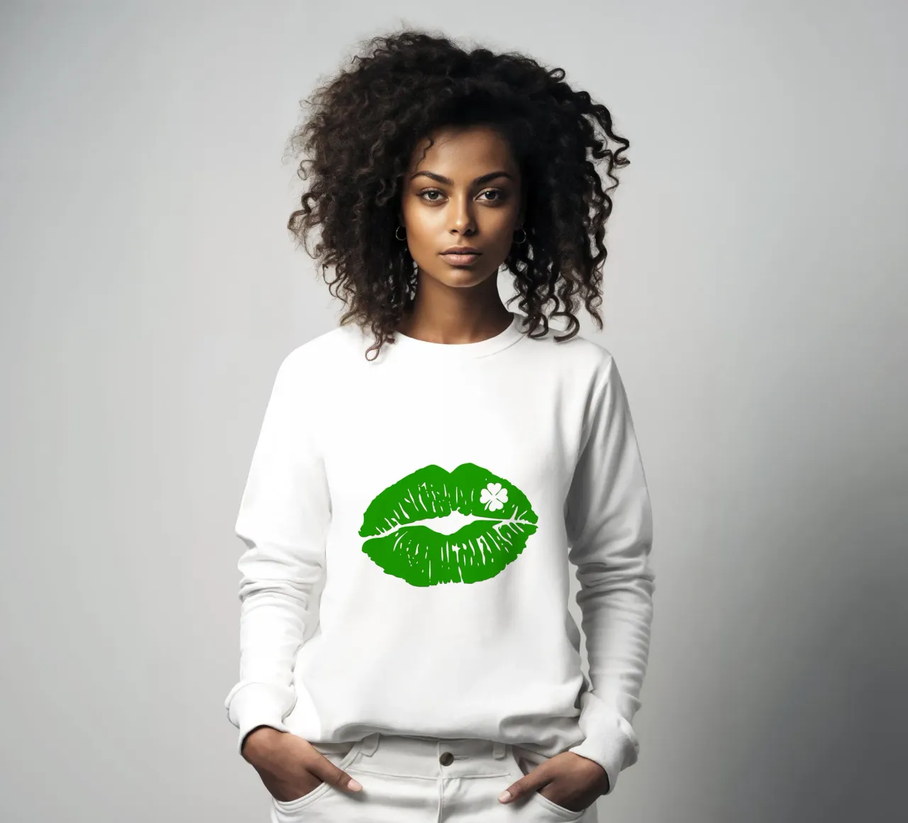 st patrick lippen iconisch kunstontwerp sweatshirt van onefeelshop