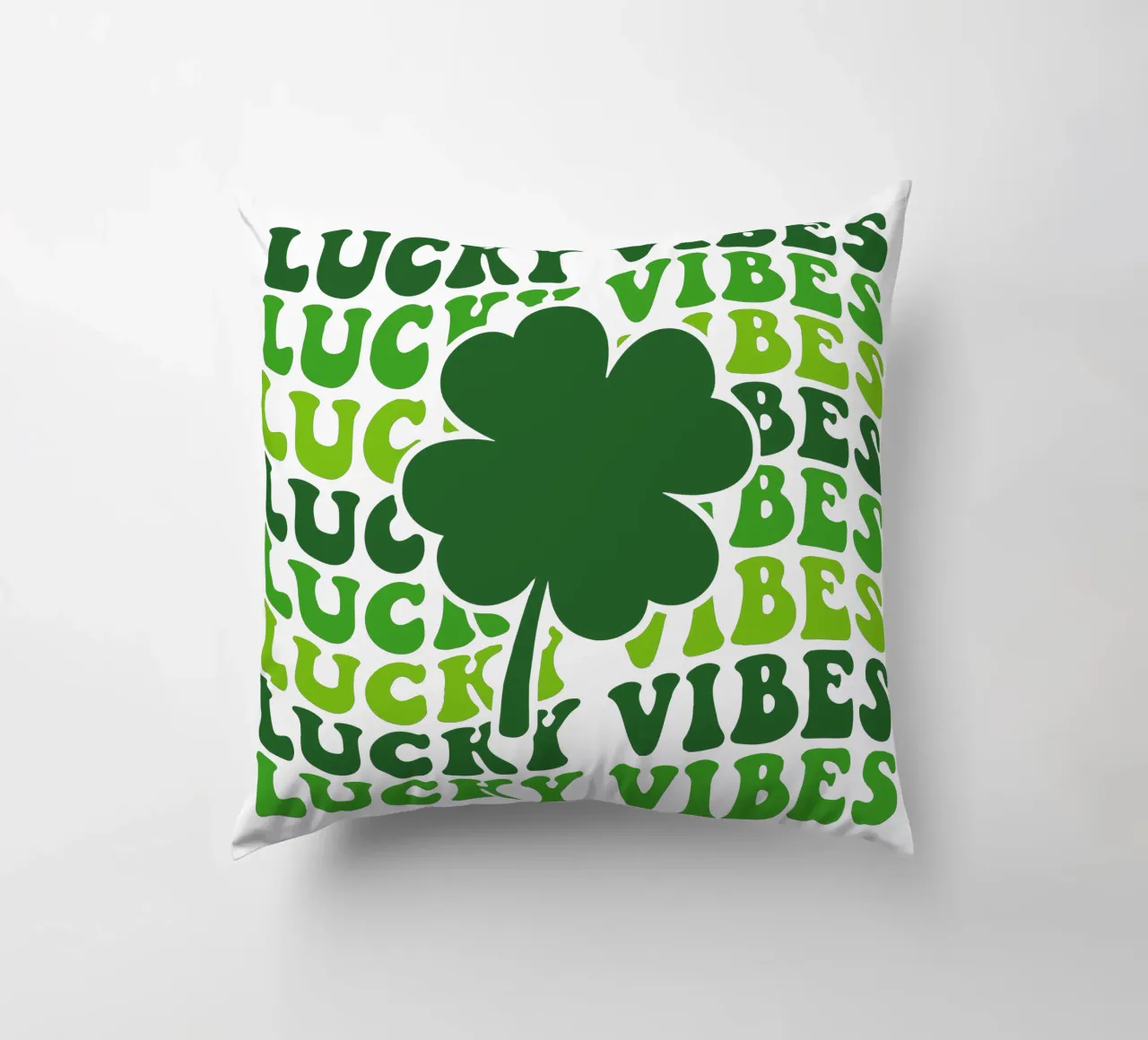 st patrick lucky vibes funny art design decorative cushion by onefeelshop