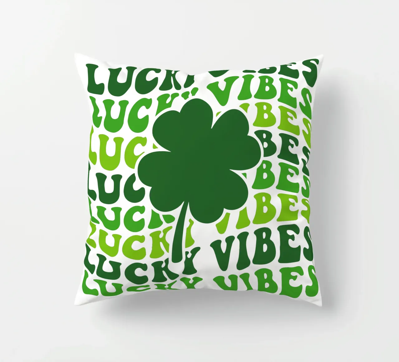 st patrick lucky vibes funny art design decorative cushion by onefeelshop
